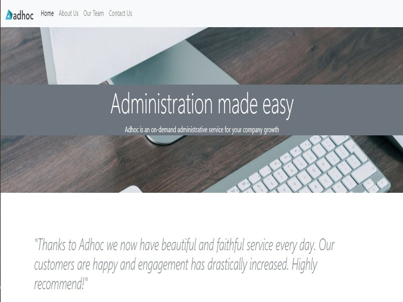 Adhoc landing page